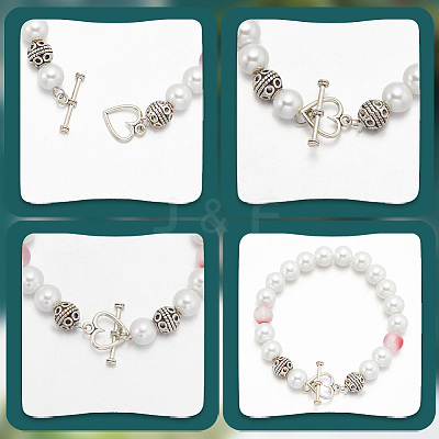 120Pcs Tibetan Style Alloy Toggle Clasps FIND-SP0001-58-1