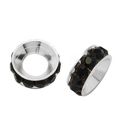 Brass Rhinestone Spacer Beads RB-A020-9mm-02S-1
