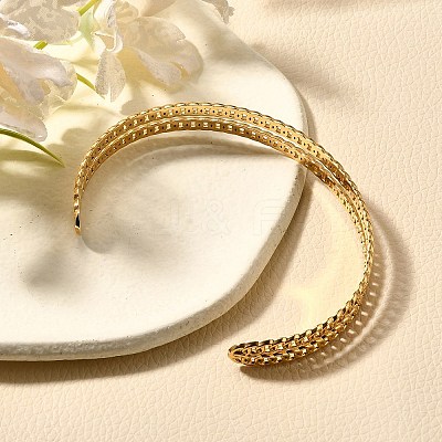 304 Stainless Steel Open Cuff Bangles for Women BJEW-Z083-02G-08-1