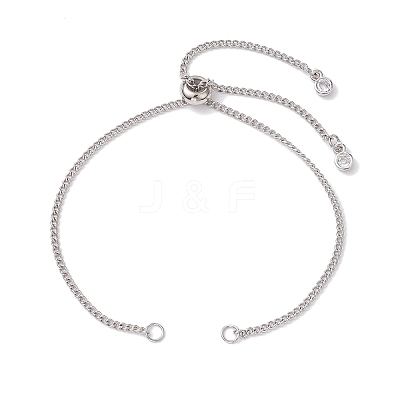 Non-Tarnish 304 Stainless Steel Curb Chain Bracelet Slider Making AJEW-JB01244-02-1