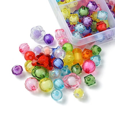 15 Styles Transparent Acrylic Beads TACR-FS0001-49-1
