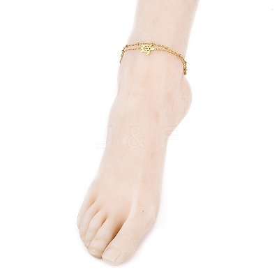 Ion Plating(IP) 304 Stainless Steel Multi-strand Anklets X-AJEW-AN00332-01-1