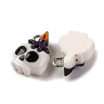Halloween Theme Opaque Resin Pendants RESI-D075-01I-1