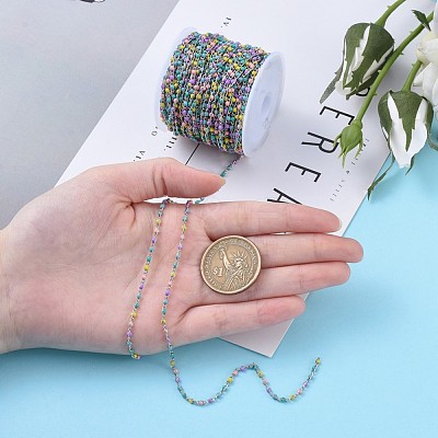 304 Stainless Steel Enamel Twisted Chains STAS-R100-40B-1