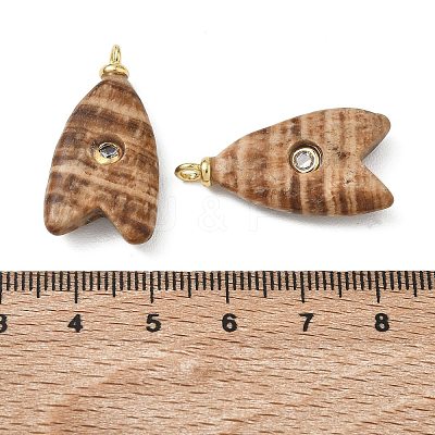 Brass & Natural Gemstone & Cubic Zirconia Pendants GG-CBAD360-20G-02-1