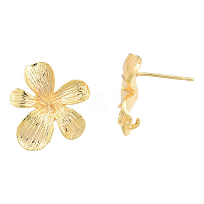 Brass Stud Earring Findings KK-N231-414-1