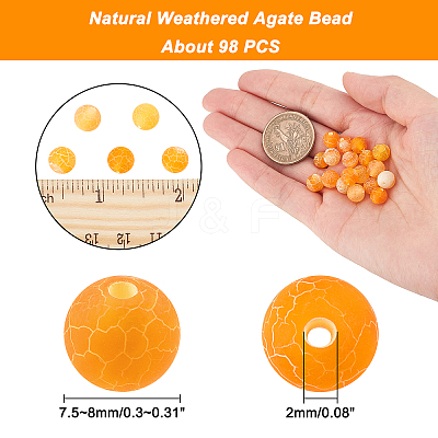 Natural Weathered Agate Bead Strands G-AR0002-59-1