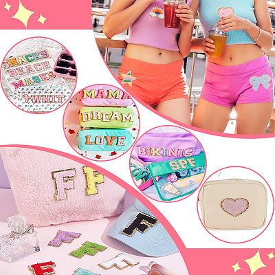 30Pcs 30 Styles Towel Cloth Computerized Embroidery Cloth Iron On/Sew On Patches DIY-PH0023-23-1