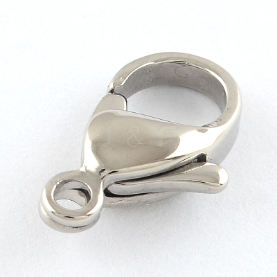 Tarnish Resistant Polished 316 Surgical Stainless Steel Lobster Claw Clasps STAS-R072-11-1