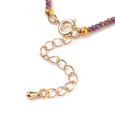 Faceted Electroplate Glass Beaded Bracelets X-BJEW-JB05693-03-1