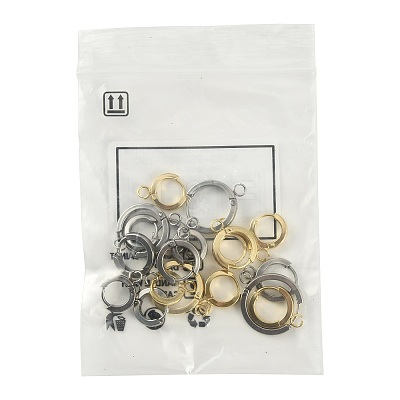 16Pcs 201 Stainless Steel Huggie Hoop Earrings Findings STAS-FS0002-26C-1