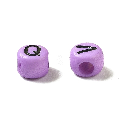 Opaque Acrylic Beads OACR-R005-02G-1