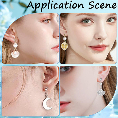 40Pcs 4 Styles Plastic U Type Clip-on Earring Component STAS-SC0007-60-1