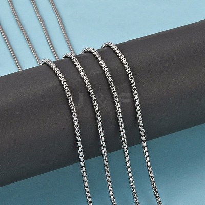 Tarnish Resistant 304 Stainless Steel Box Chains CHS-K001-37B-1