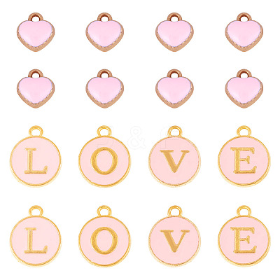 32Pcs 5 Styles Golden Plated Alloy Enamel Charms ENAM-TA0003-13A-1