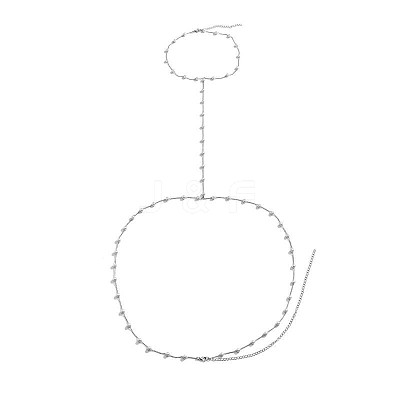 Alloy & Plastic Imitation Round Pearl Body Chains WG6B188-02-1