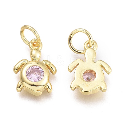 Brass Micro Pave Cubic Zirconia Pendants LS-KK-P187-12H-G-1