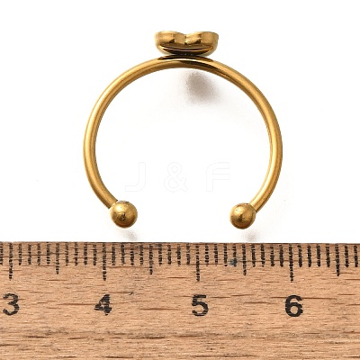304 Stainless Steel Open Cuff Ring Components STAS-M057-01G-G-1