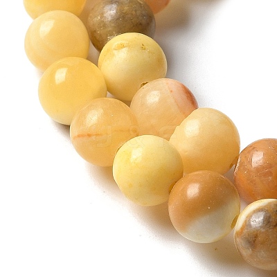 Natural Yellow Jade Beads Strands X-G-F591-17-8MM-1