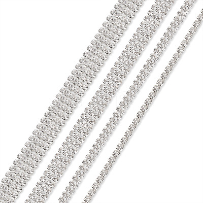 6 Yards 4 Style Brass Rhinestone Strass Chains CHC-CD0001-06-1
