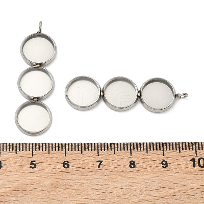 304 Stainless Steel Pendant Cabochon Settings X-STAS-K320-03B-P-1