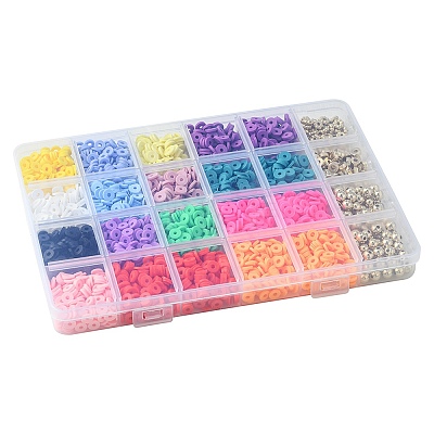 DIY Heishi Polymer Clay Beads Jewelry Making Finding Kit DIY-FS0005-94D-1
