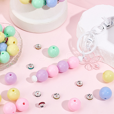 50Pcs Opaque Acrylic Beads MACR-SC0002-34-1
