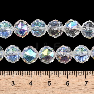 Transparent Electroplate Glass Beads Strands EGLA-N002-34C-B02-1