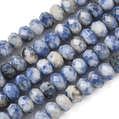 Natural Blue Spot Jasper Bead Strands G-D344-A22-1