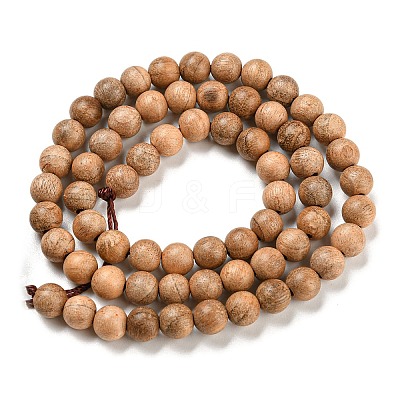 Natural Wood Beads Strands WOOD-F008-05-A-1