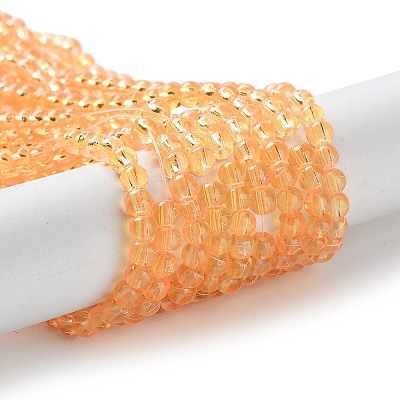 Drawbench Transparent Glass Beads Strands GLAD-Q012-4mm-08-1