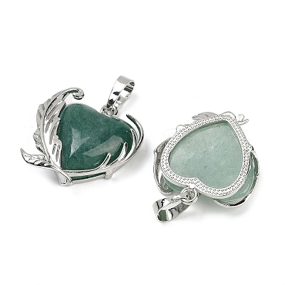 Natural Green Aventurine Pendants G-Q025-01P-07-1