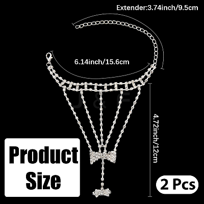 2Pcs Crystal Rhinestone Tennis Ring Bracelet BJEW-CN0001-17B-1