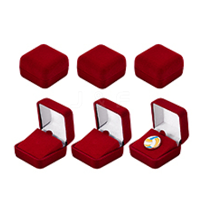 Plastic Cover with Velvet Brooch Packing Boxes VBOX-WH0012-08B-1