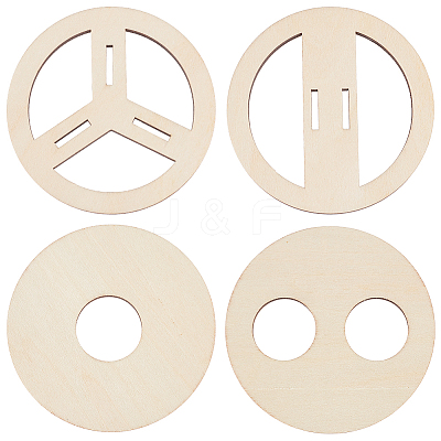 2 Sets Plywood Candle Wick Holders WOOD-BC0001-24B-1