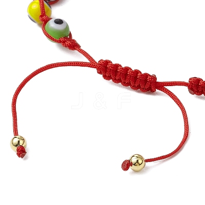 Adjustable Lanmpword Evil Eye Braided Bead Bracelet BJEW-JB11059-01-1