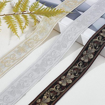 Ethnic Style Embroidery Polycotton Ribbons OCOR-WH0066-21A-1