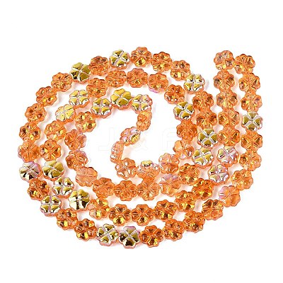 Baking Paint Electroplate Transparent Glass Beads Strands EGLA-Q136-04A-03-1