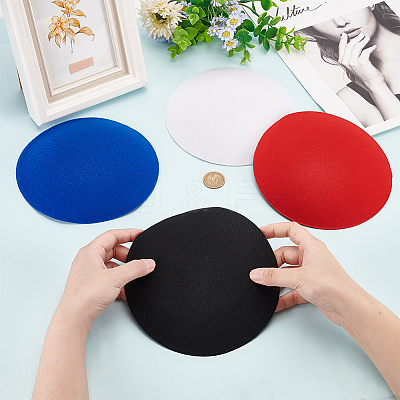 4Pcs 4 Colors EVA Cloth Round Fascinator Hat Base for Millinery AJEW-BC0007-39-1