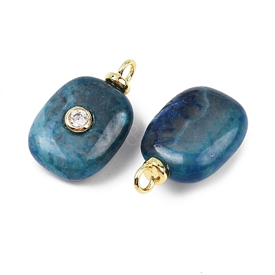 Dyed Natural Blue Agate Pendants X-KK-B157-42F-08-1