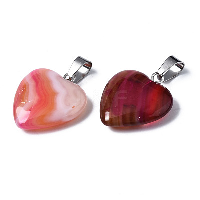 Natural Banded Agate/Striped Agate Pendants G-T122-24A-1