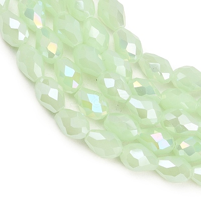 Opaque Solid Color Electroplate Glass Beads Strands EGLA-N013-J6mm-B04-1-1