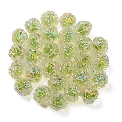 UV Plating Rainbow Iridescent Acrylic Beads LS-OACR-P010-20F-1