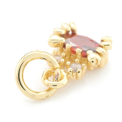 Brass Cubic Zirconia Pendants ZIRC-O041-03G-1