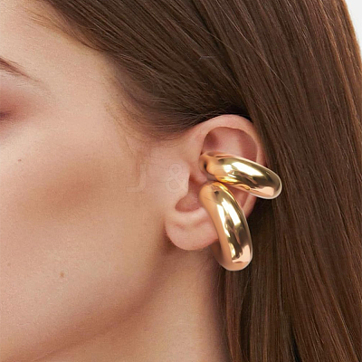 C-Shaped 304 Stainless Steel Cuff Earrings EJEW-WH0519-26G-1