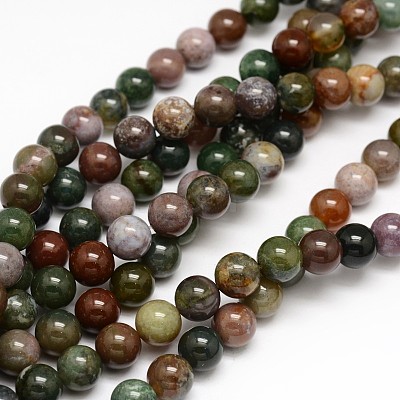 Natural Indian Agate Round Beads Strands X-G-F243-01-6mm-1