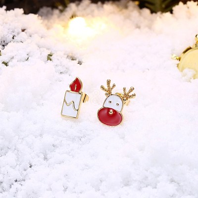 Classic Zinc Alloy Enamel Stud Earrings EJEW-BB31880-A-1