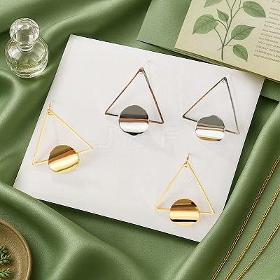 4Pairs 2 Colors Iron Stud Earrings EJEW-HY0001-13-1