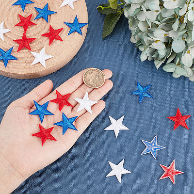 90Pcs 3 Colors Computerized Embroidery Cloth Iron on/Sew on Patches DIY-GF0006-50-1
