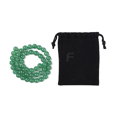 1 Strand Natural Green Aventurine Beads Strands G-YW0001-34-1